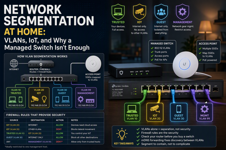Network Segmentation at Home: VLANs, IoT, and Why a Managed Switch Isn’t Enough
